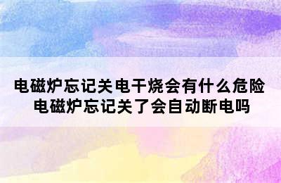 电磁炉忘记关电干烧会有什么危险 电磁炉忘记关了会自动断电吗